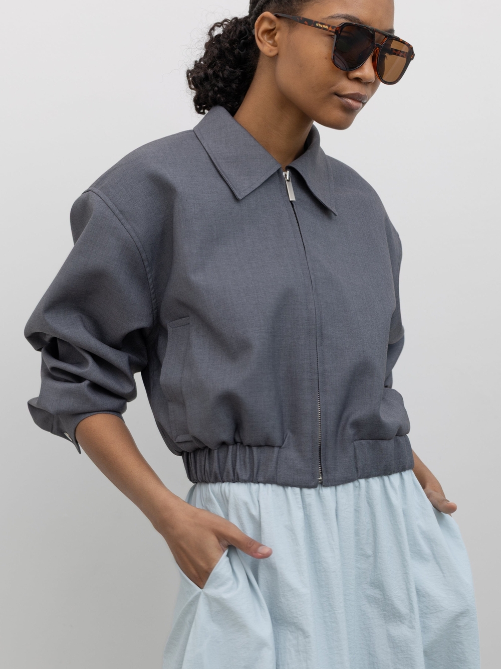Alas Eius Charcoal Cropped Jacket